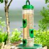 Hanging Bird Feeder for Balcony I Outdoor Bird Food Feeder Hanging Bird Feeder for Balcony I Outdoor Bird Food Feeder I 6 Feed Nozzles | 900gram Bird Food Capacity (Green, Pack of 2 Pcs)