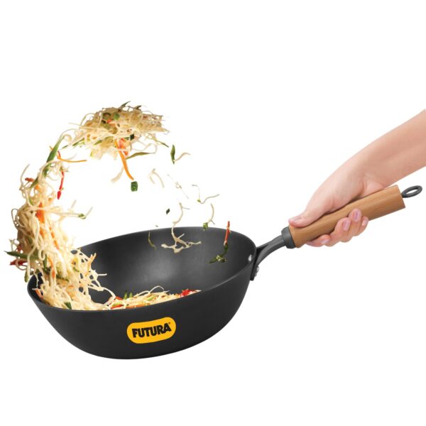 Hawkins 4.75 Litre Futura Slim Cast Iron Kadhai | Induction Hawkins 4.75 Litre Futura Slim Cast Iron Kadhai | Induction & Gas Compatible | Light Wok | Ideal for Stir-Frying & Tossing | Black (IMW475)|Induction and Gas Stove Compatible
