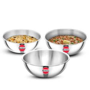 Hawkins Kitchen Gift Pack 2024, Set of 1.5 Litre, 2 Litre and 2.5 Litre Triply Stainless Steel Metro Kadhai, Tasla, Kadai, Silver (24STGP)