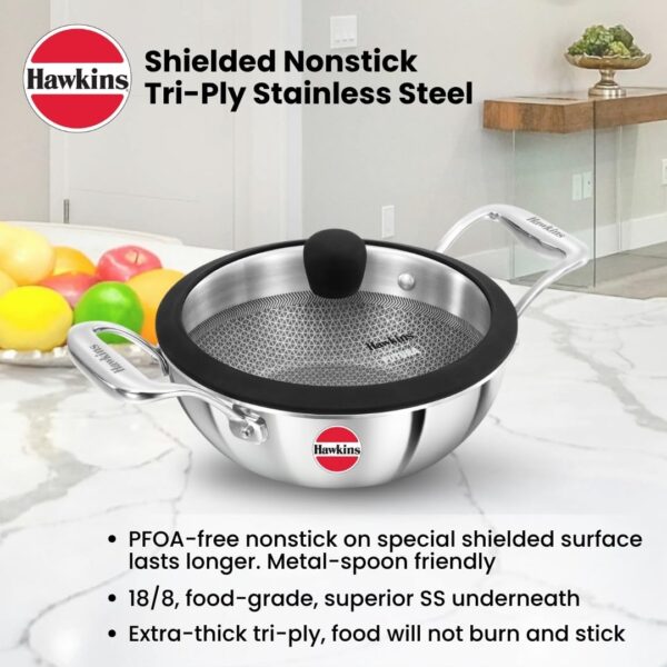 Hawkins-Pro-1.5-Litre-Shielded-Nonstick-Triply-Deep-Fry-Pan-Kadhai-with-Stainless-Steel-Handles-and-Glass-Lid-Silver-PSNK15G-18-cmInduction-and-Gas-Stove-Compatible.jpg Hawkins Pro 1.5 Litre Shielded Nonstick Triply Deep-Fry Pan, Kadhai with Stainless Steel Handles and Glass Lid, Silver (PSNK15G), 18 cm|Induction and Gas Stove Compatible