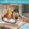 Hawkins Pro 18 cm Frying Pan, Triply Stainless Steel Fry Pan with Stainless Steel Handle, Silver (PSF18)