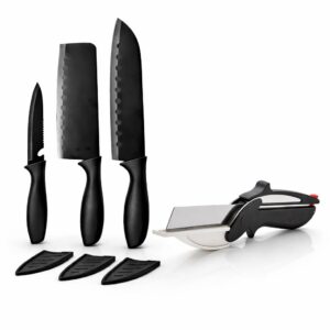 High Carbon Stainless Steel Knife Set Multipurpose | Best Kitchen High Carbon Stainless Steel Knife Set Multipurpose | Best Kitchen Knife Tool Cooking Kitchen Knives (Heavy 3 Knife & Clever Cutter)