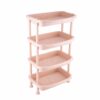 Home Organisation Solutions 4-Tier Rolling Storage Trolley, Slim Plastic Utility Home Organisation Solutions 4-Tier Rolling Storage Trolley, Slim Plastic Utility Cart for Kitchen, Bathroom and Office, Tool-Free Assembly, Pink, Green, Grey, 30x25x90 cm