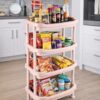 Home-Organisation-Solutions-4-Tier-Rolling-Storage-Trolley-Slim-Plastic-Utility-Cart-for-Kitchen-Bathroom-and-Office-Tool-Free-Assembly-Pink-Green-Grey-30x25x90-cm.jpg Home Organisation Solutions 4-Tier Rolling Storage Trolley, Slim Plastic Utility Cart for Kitchen, Bathroom and Office, Tool-Free Assembly, Pink, Green, Grey, 30x25x90 cm