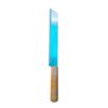Iron Kitchen Knife with Wooden Handle, Turquoise Blue Blade, 33 cm