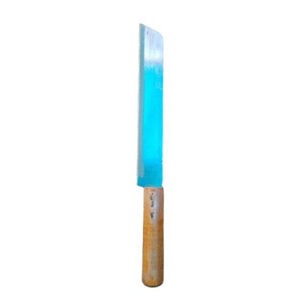 Iron Kitchen Knife with Wooden Handle, Turquoise Blue Blade, 33 cm