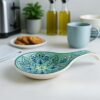 KITTENS Handpainted Ceramic Spoon Rest - Green | Microwave & Dishwasher Safe | Food Grade Material | Scratch Resistant | Perfect for Kitchen Counters, Stovetops, Cooking, Gifting