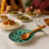KITTENS Handpainted Ceramic Spoon Rest - Green | Microwave & Dishwasher Safe | Food Grade Material | Scratch Resistant | Perfect for Kitchen Counters, Stovetops, Cooking, Gifting