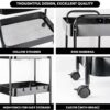 KRISHYAM® 4-Tier Metal Rolling Storage Trolley Cart with Wheels & Handle | Multipurpose Utility Organizer for Kitchen, Bathroom, Office & Salon | Heavy-Duty Steel (4-Layer Square)