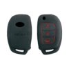 Keyzone® Silicone Key Cover Compatible for Hyundai I20, Xcent, Verna All 2012 to 2014 Models Only 3 Button Flip Key. (Black)