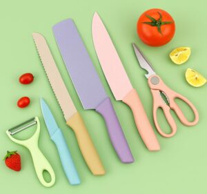 Kitchen Knife Set 6-Piece | Stainless Steel Professional Chef Knives | Strong, Durable & Ergonomic Grip for Safe Cooking