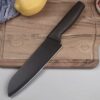 Kitchen Knife Set of 3 with Covers, Stainless Steel Black Kitchen Knife Set of 3 with Covers, Stainless Steel Black Coated Chef Knives, Sharp Edge Multipurpose Knives for Chopping Vegetables and Fruits