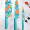 Kitchen Knife for Cooking, Cutting, Slicing, Kitchen Knives Set, Stainless Steel 3 Pieces Professional Knife Set with Color Coating and Non-Slip Handle Chef Knife Set (Sky Blue)