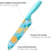 Kitchen Knife for Cooking, Cutting, Slicing, Kitchen Knives Set, Stainless Steel 3 Pieces Professional Knife Set with Color Coating and Non-Slip Handle Chef Knife Set (Sky Blue)