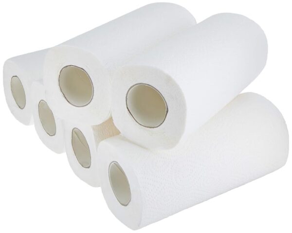 Kitchen Tissue Paper Roll – 2 Ply Tissue Paper Roll, 360 Pulls, 6 Rolls x 60 Sheets, Soft & Absorbent Virgin Cellulose Towels for Kitchen Cleaning