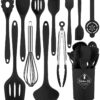 Kitchen Utensils Set-12 Pieces Silicone Cooking Utensils Set (Dishwasher Safe) 392°F Heat Resistant Spatula Set,Kitchen Utensil Set for Nonstick Cookware,Best Kitchen Tools with Holder(BPA Free)