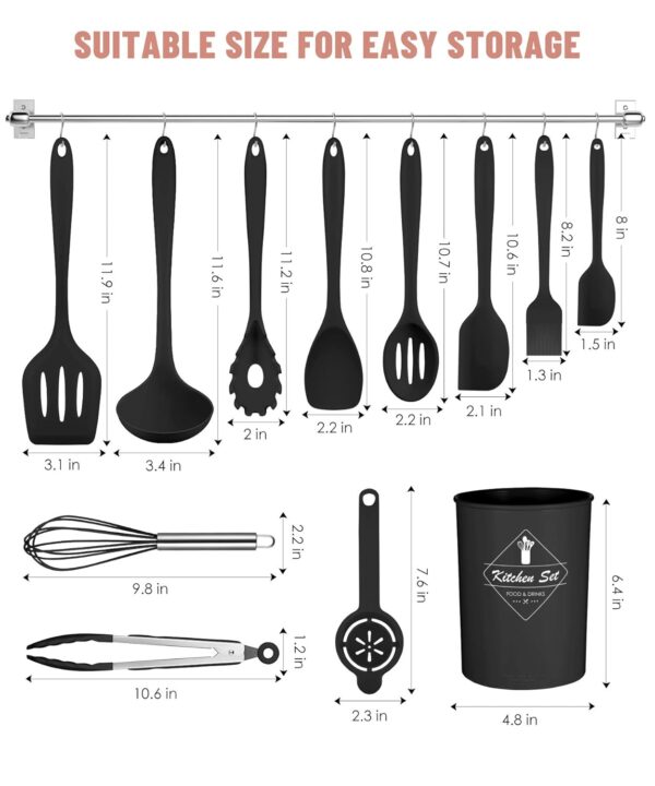 Kitchen-Utensils-Set-12-Pieces-Silicone-Cooking-Utensils-Set-Dishwasher-Safe-392°F-Heat-Resistant-Spatula-SetKitchen-Utensil-Set-for-Nonstick-CookwareBest-Kitchen-Tools-with-HolderBPA-Free.jpg Kitchen Utensils Set-12 Pieces Silicone Cooking Utensils Set (Dishwasher Safe) 392°F Heat Resistant Spatula Set,Kitchen Utensil Set for Nonstick Cookware,Best Kitchen Tools with Holder(BPA Free)