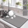 Kmils Rubber Kitchen Mat for Wet Utensil, Utensil Drying Mat, Dish Drying Mat, Water Absorbing Mat for Kitchen, Kitchen Super Absorbent Draining Mat (60Cm X 40Cm) (Multicolor) (Pack of 1)