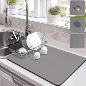 Kmils Rubber Kitchen Mat for Wet Utensil, Utensil Drying Mat, Kmils Rubber Kitchen Mat for Wet Utensil, Utensil Drying Mat, Dish Drying Mat, Water Absorbing Mat for Kitchen, Kitchen Super Absorbent Draining Mat (60Cm X 40Cm) (Multicolor) (Pack of 1)