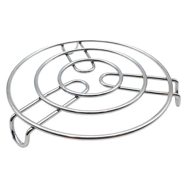 Kuber Industries Iron Stand | Stainless Steel Trivet |Round Steamer Kuber Industries Iron Stand | Stainless Steel Trivet |Round Steamer Rack for Kitchen | Heat Resistant Hot Plate Dishes Holder | Cooker Donga Stand | Silver