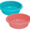 Kuber Industries Multiuses Unbreakable Plastic Knead Dough Basket/Basin Bowl For Home & Kitchen 6 Ltr- Pack of 2 (Sky Blue & Light Pink)