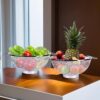 Kuber Industries Pack of 2 Fruit Basket | Stainless Steel Vegetables Strainer | Multipurpose Fruit Basket | Colander Basket for Pasta-Noodles-Grains |12 Inch | Silver