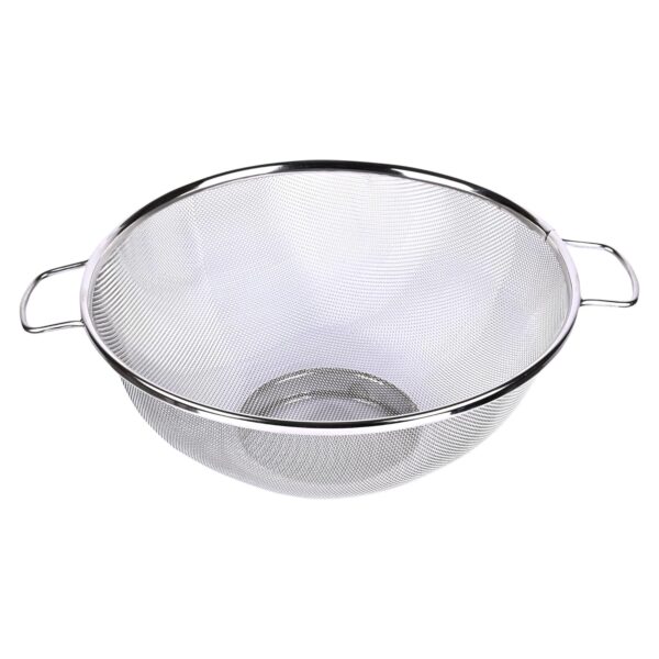 Kuber Industries Pack of 2 Fruit Basket | Stainless Steel Vegetables Strainer | Multipurpose Fruit Basket | Colander Basket for Pasta-Noodles-Grains |12 Inch | Silver