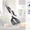 Leifheit 2-in-1 Kitchen Tongs and Spatula,Barbecue Grill BBQ Tongs,Cooking Tool,Frying Turner,Double Sided Spatula,Multi-Functional Food Flipping Clip,Steak Tong,Food Clamp- Nylon Black