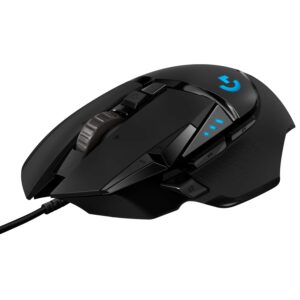 Logitech G502 Hero High Performance Wired USB Gaming Mouse, Hero Logitech G502 Hero High Performance Wired USB Gaming Mouse, Hero 25K Sensor, 25,600 DPI, RGB, Adjustable Weights, 11 Programmable Buttons, On-Board Memory, PC/Mac - Black