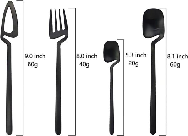 Luxury Matte Black Cutlery Set – Stainless Steel Spoon, Fork & Knife Set | Modern Dining Tableware for Home & Kitchen