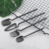 Luxury Matte Black Cutlery Set – Stainless Steel Spoon, Fork & Knife Set | Modern Dining Tableware for Home & Kitchen