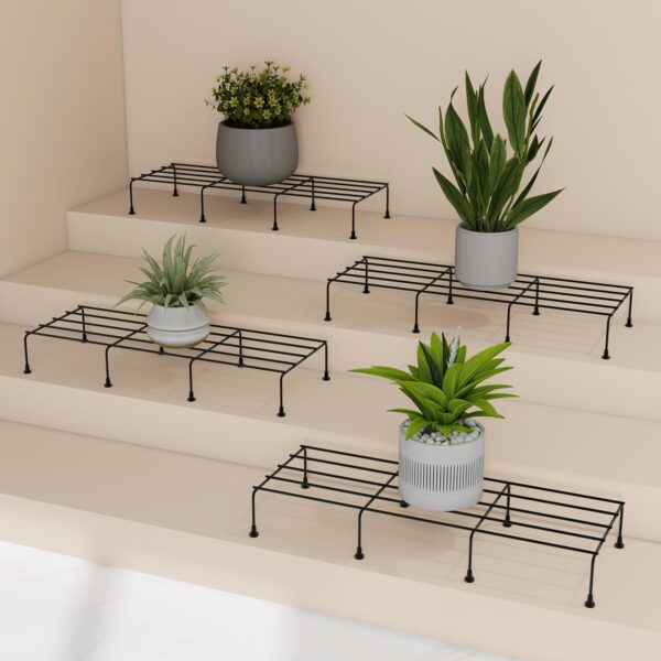 Metal Plant Stand for Outdoor Balcony | Flower Pot Stand Metal Plant Stand for Outdoor Balcony | Flower Pot Stand for Balcony | Gamla Stand for Plants | Pot Stand for Plants Balcony Garden (Set of 4)