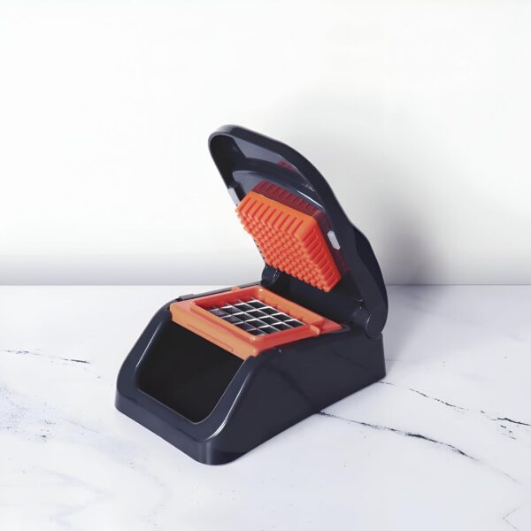 Meyer 2 in 1 Dicer with Container, Vegetable Cutter &Slicer, Cutting Machine | Kitchen Accessories | Kitchen Items for Home Cooking | Onion Chopper | Mini Handy Chopper (Plastic, Grey, Orange)