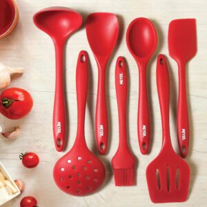 Meyer Silicone Non-Stick Heat Resistant Kitchen Utensil | Silicon Spoon Meyer Silicone Non-Stick Heat Resistant Kitchen Utensil | Silicon Spoon for Cooking and Serving Red