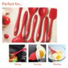 Meyer Silicone Non-Stick Heat Resistant Kitchen Utensil | Silicon Spoon for Cooking and Serving Red