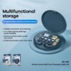 Mini Digital Gadgets Storage Box, Data Cable and SIM Card Holder With Nano Card Slot and Tools - Blue
