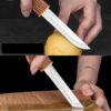 Mini Kantana Knife Set with Cover Dual Blade Stainless Steel Mini Kantana Knife Set with Cover Dual Blade Stainless Steel Utility Knives Wood Color Plastic Handle for Kitchen Fruit Cutting Camping Trekking Outdoor Travel Everyday Carry Tool