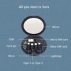 Mixen Mini Digital Gadgets Storage Box Multi Charging Cable Adapter Set, USB C to Micro USB/Lightning/USB A Cable Convertor Adapter Kit Can Use as Phone Holder (White)