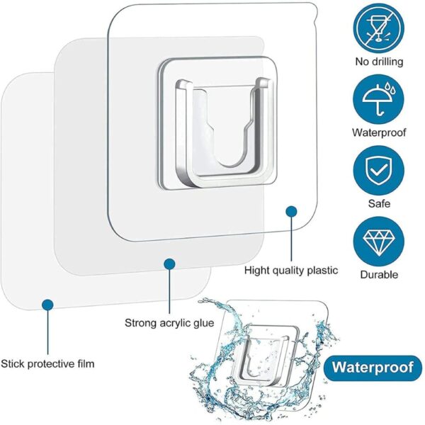 MorivaHomes Multipurpose Wall Mount Bathroom Shelf and Rack for Home and Kitchen. Adhesive Sticker Support Without Drilling (6 Adhesive Magic Sticker)