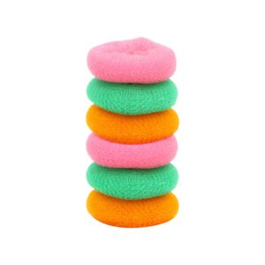 Oblivion Nylon Scrubber 6 Pcs – Multicolor Non-Stick Cookware & Utensils Cleaning Juna, Durable Round Plastic Scrubber Pads for Dishwashing, Kitchen, Bathroom & Car, Multi-Use Non-Scratch Sponges