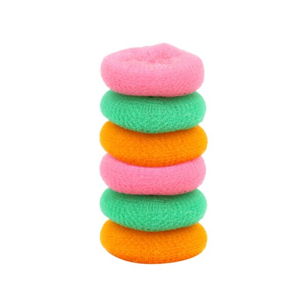 Oblivion Nylon Scrubber 6 Pcs – Multicolor Non-Stick Cookware & Utensils Cleaning Juna, Durable Round Plastic Scrubber Pads for Dishwashing, Kitchen, Bathroom & Car, Multi-Use Non-Scratch Sponges