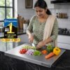 OrganizeMee Premium (35x30cm) Stainless Steel Chopping Board | Steel Kitchen Counter top for Cutting, Vegetable Chopper, for Meat & Veggies Items, Chopping Board Steel pad (Medium Platform)