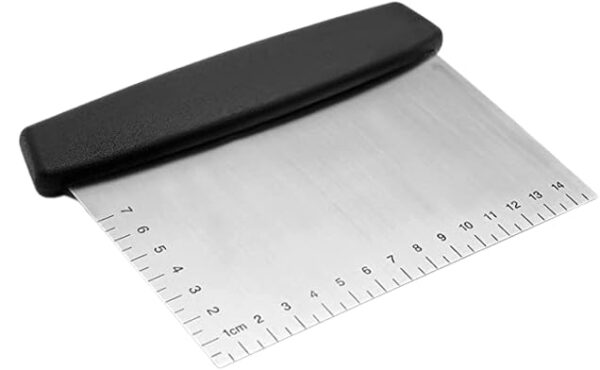 PRAYAS Bench Scraper & Chopper,Stainless Steel Blade Knife,Pastry Cutter for PRAYAS Bench Scraper & Chopper,Stainless Steel Blade Knife,Pastry Cutter for Pasta Dough Bread Cake Baking,Multi-Purpose Kitchen Tool with Scale Ruler,(Black)