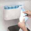 Panchhi Store Wall Mounted Garbage Bag Storage Box Punch Free Trash Bag Dispenser No Drill Plastic Organizer for Kitchen Bathroom Cabinet Under Sink Space Saving Holder White Pack of 1