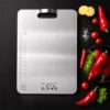Premium 304 Stainless Steel Chopping Board for Kitchen with Built-in Premium 304 Stainless Steel Chopping Board for Kitchen with Built-in Handle & Curved Head – Heavy Duty Non-Slip Chopping Board for Meat, Fruits & Vegetables | Hygienic, Durable & Knife-Safe (10 * 14)