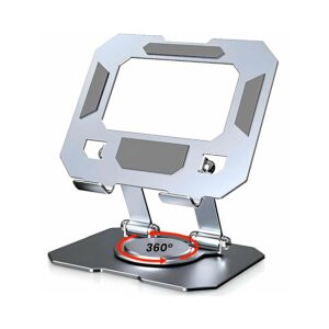 Premium 360° Rotating Metal Tablet Stand – Height Adjustable & Fully Foldable iPad Holder for Desk, Portable Sturdy Dock for Online Classes, Video Calls & Drawing – Fits All 4.7-13” Devices