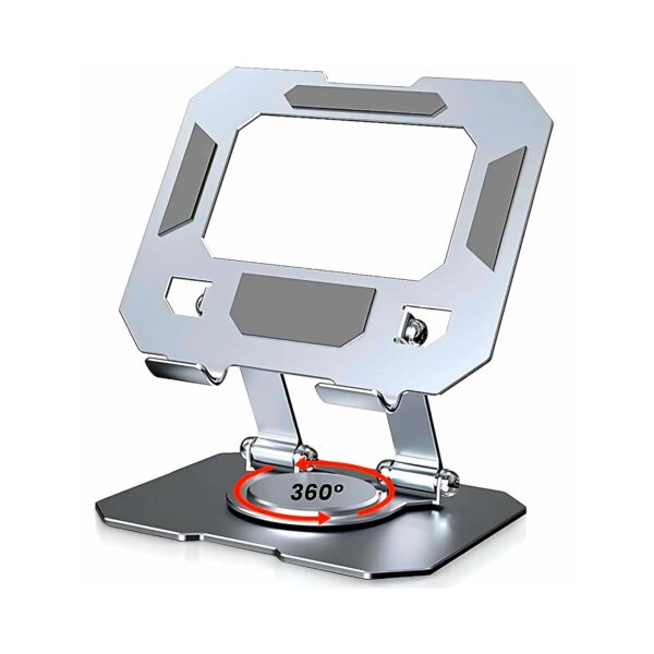Premium 360° Rotating Metal Tablet Stand – Height Adjustable & Fully Foldable iPad Holder for Desk, Portable Sturdy Dock for Online Classes, Video Calls & Drawing – Fits All 4.7-13” Devices
