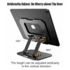 Premium 360° Rotating Metal Tablet Stand – Height Adjustable & Fully Foldable iPad Holder for Desk, Portable Sturdy Dock for Online Classes, Video Calls & Drawing – Fits All 4.7-13” Devices