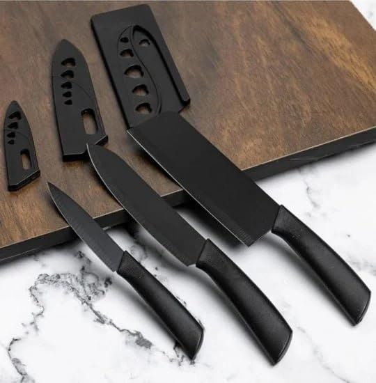Professional 3 Piece Knife Set, Stainless Steel Kitchen Knives with Ergonomic Handle, Chef Cutlery Collection for Chopping, Slicing, Dicing