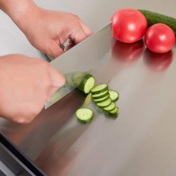 SAIFIX Stainless Steel Chopping Board | Fruits | Vegetables | Collapsible | Cutter | Kneading Board | Kitchen Accessories | Countertop (50 x 50 Cm's)